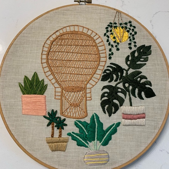 Other - Peacock chair with houseplants embroidery